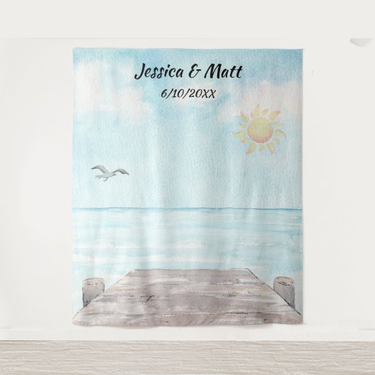 Hintergrund des Beach Wedding Foto Booth Wandteppich (Vorderseite)