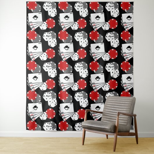 Hintergrund des Black Casino Pokers Wandteppich (Beispiel)