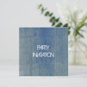 Hintergrund des Blauen Denims Einladung (Stehend Vorderseite)