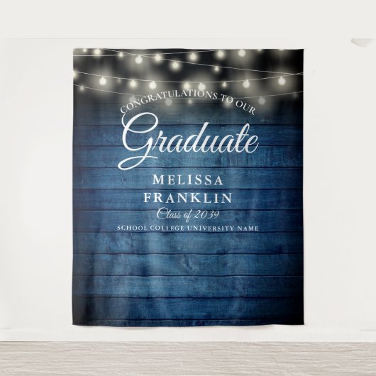 Hintergrund des blauen, rustikalen Abschlusses der Wandteppich (Vorderseite)