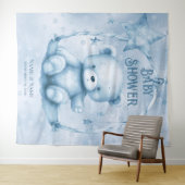 Hintergrund des blauen Teddy-Bären Wandteppich (Beispiel (Horizontal))