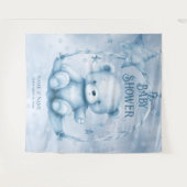 Hintergrund des blauen Teddy-Bären Wandteppich (Vorderseite (Horizontal))