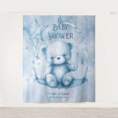 Hintergrund des blauen Teddy-Bären Wandteppich (Vorderseite)