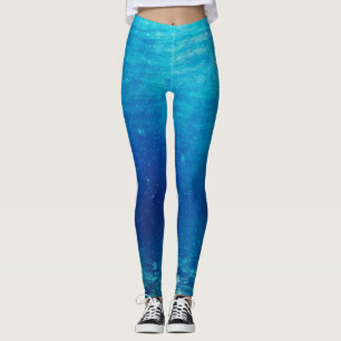 Hintergrund des blauen Tiefen Ozeans Leggings