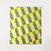 Hintergrund des blauen und gelben Abschlusses Wandteppich (Vorderseite)