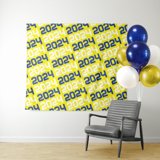 Hintergrund des blauen und gelben Abschlusses Wandteppich