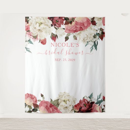 Hintergrund des blindrosa Brautparty Wandteppich (Vorderseite)