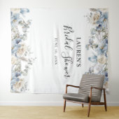 Hintergrund des Blue Floral Brautparty Fotos Wandteppich (Beispiel (Horizontal))