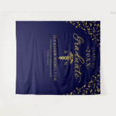 Hintergrund des Blue-Gold-Abschlüsse in der Medizi Wandteppich (Vorderseite (Horizontal))