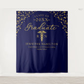 Hintergrund des Blue-Gold-Abschlüsse in der Medizi Wandteppich (Vorderseite)