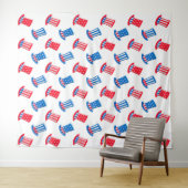 Hintergrund des "Blue Red & White USA Patriotic Ta Wandteppich (Beispiel (Horizontal))