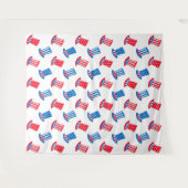 Hintergrund des "Blue Red & White USA Patriotic Ta Wandteppich (Vorderseite (Horizontal))