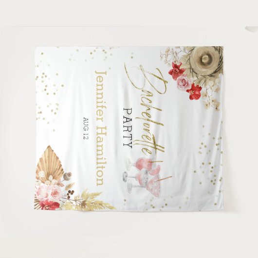 Hintergrund des Boho-Junggeselinnen-Abschieds Wandteppich (Vorderseite (Horizontal))