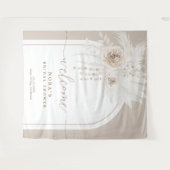 Hintergrund des Boho White Boho Floral Arch Wandteppich (Vorderseite (Horizontal))