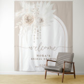 Hintergrund des Boho White Boho Floral Arch Wandteppich (Beispiel)