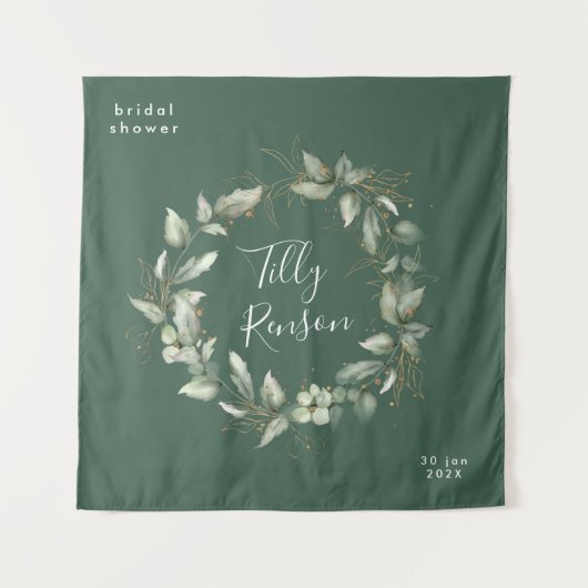 Hintergrund des botanischen sukkulenten Brautparty Wandteppich (Vorderseite)