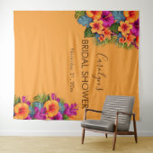 Hintergrund des Brautparty-Fotos der tropischen Bl Wandteppich (Beispiel (Horizontal))