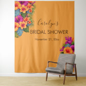 Hintergrund des Brautparty-Fotos der tropischen Bl Wandteppich (Beispiel)