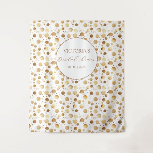 Hintergrund des Brautparty Gold und Weiß Glitzer Wandteppich (Vorderseite)