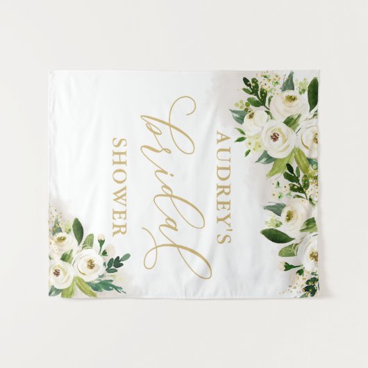 Hintergrund des Brautparty mit weißer und goldfarb Wandteppich (Vorderseite (Horizontal))