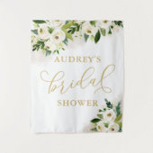 Hintergrund des Brautparty mit weißer und goldfarb Wandteppich (Vorderseite)