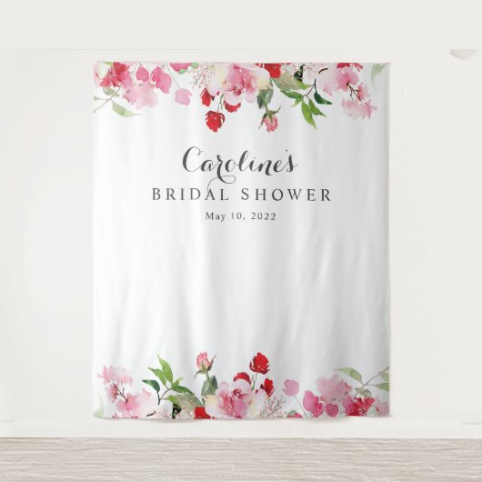 Hintergrund des Brautparty: Rosa Wasserfarbe Wandteppich (Vorderseite)