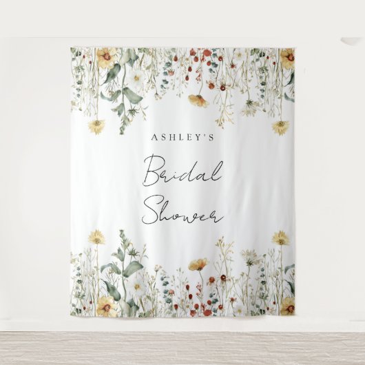 Hintergrund des Brautparty "Summer Wildblume Field Wandteppich (Vorderseite)