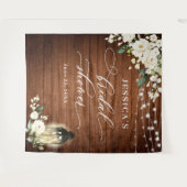 Hintergrund des Brautparty Weißrosen Lantern Holz Wandteppich (Vorderseite (Horizontal))