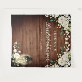 Hintergrund des Brautparty Weißrosen Lantern Holz Wandteppich (Vorderseite (Horizontal))