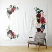 Hintergrund des Burgundy Blush Brautparty Foto Wandteppich (Beispiel (Horizontal))