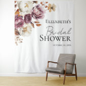 Hintergrund des Burgundy Floral Fall Brautparty Wandteppich (Beispiel)