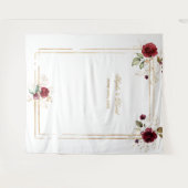 Hintergrund des Burgundy Floral Gold Frame Fotos Wandteppich (Vorderseite (Horizontal))