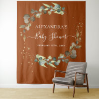 Hintergrund des Burnt Orange Baby Showkabels Foto