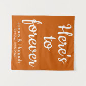 Hintergrund des Burnt Orange Custom Wedding Foto B Wandteppich (Vorderseite (Horizontal))