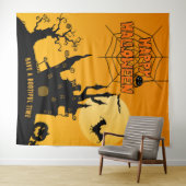 Hintergrund des Cartoon Spuk Mansion Halloween-Par Wandteppich (Beispiel (Horizontal))