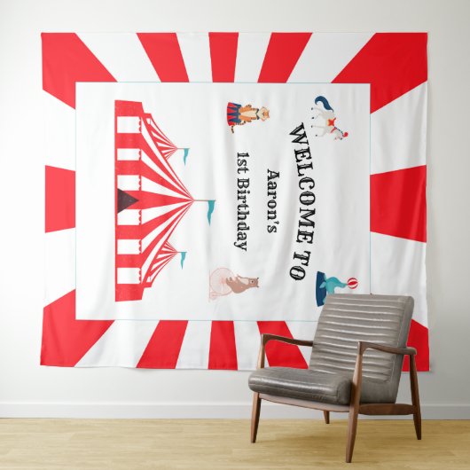 Hintergrund des Circus oder der Karneval-Geburtsta Wandteppich (Beispiel (Horizontal))