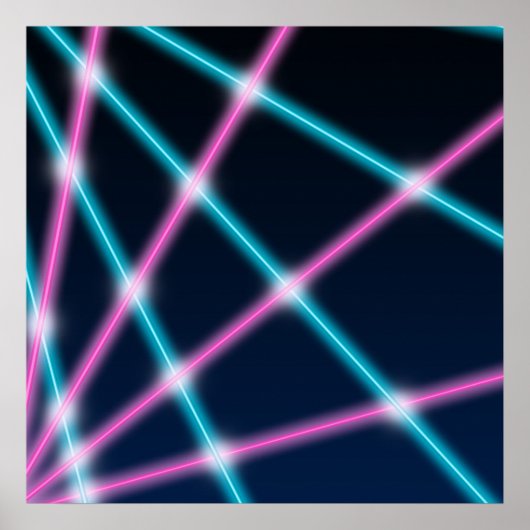 Hintergrund des coolen 80er-Laserbilds Poster (Vorne)