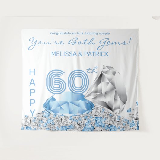 Hintergrund des Diamond 60-jährigen Bestehens Wandteppich (Vorderseite (Horizontal))