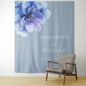 Hintergrund des dunkelblauen Aquarellfarben-Fotos Wandteppich (Beispiel)