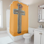 Hintergrund des Duschvorhangs Orange Duschvorhang (Beispiel)