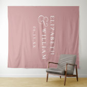 Hintergrund des dusty Rose Monogram Wedding Foto Wandteppich (Beispiel (Horizontal))