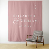 Hintergrund des dusty Rose Monogram Wedding Foto Wandteppich (Beispiel)