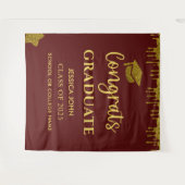 Hintergrund des eleganten Maroon- und Gold-Abschlu Wandteppich (Vorderseite (Horizontal))