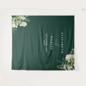 Hintergrund des Emerald Floral Wedding Foto Booth Wandteppich (Vorderseite (Horizontal))