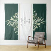 Hintergrund des Emerald Green Foliage Wedding Foto Wandteppich (Beispiel (Horizontal))