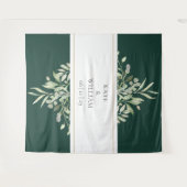 Hintergrund des Emerald Green Foliage Wedding Foto Wandteppich (Vorderseite (Horizontal))