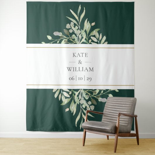 Hintergrund des Emerald Green Foliage Wedding Foto Wandteppich (Beispiel)