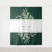 Hintergrund des Emerald Green Foliage Wedding Foto Wandteppich (Vorderseite)