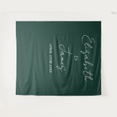 Hintergrund des Emerald Green Minimalistisch Weddi Wandteppich (Vorderseite (Horizontal))