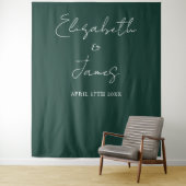Hintergrund des Emerald Green Minimalistisch Weddi Wandteppich (Beispiel)